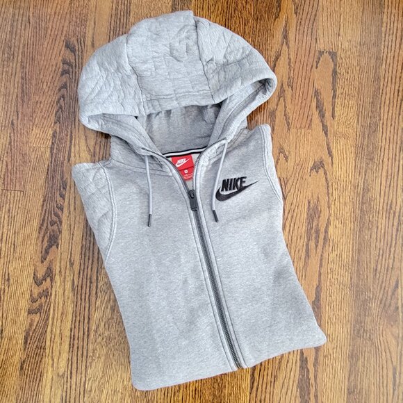 Nike Sportswear Gray Long Hoodie Women's Small Full Zip - Picture 2 of 12